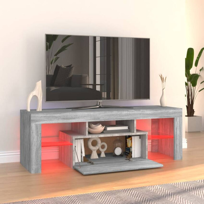 vidaXL Szafka pod TV z LED, szary dąb sonoma, 120x35x40 cm