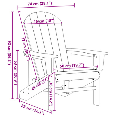 Krzesło Adirondack Czarny HDPE