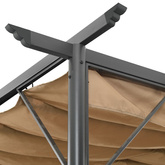 Pergola ogrodowa ze zwijanym dachem, taupe, 3x3 m, 180 g/m?