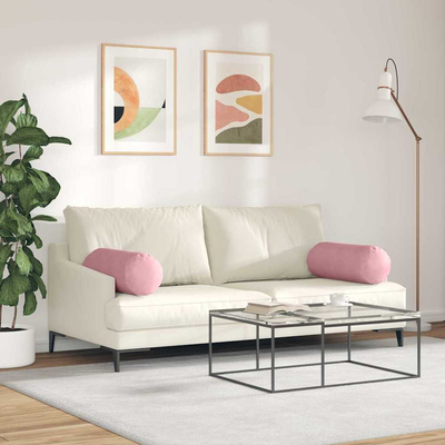 Poduszki Wałkowe 2 pcs Różowy ? 25 x 70 cm Tkanina sztruksowa