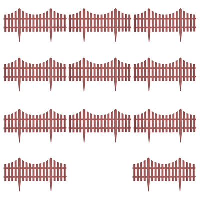 Obrzeża ogrodowe, 17 szt., 10 m, brązowe