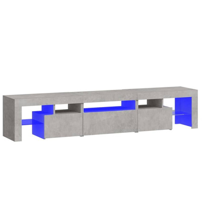 vidaXL Szafka pod TV z oświetleniem LED, szarość betonu 200x36,5x40 cm