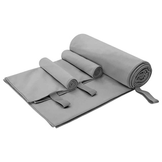 Zestaw Ręczników Sportowych 3 pcs Ciemnoszary