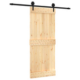 Drzwi przesuwne Naturalny i czarny 85 x 210 cm