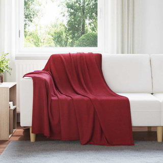 Koce narzutowe 24 pcs Bordeaux Czerwony 200 x 150 cm Polar