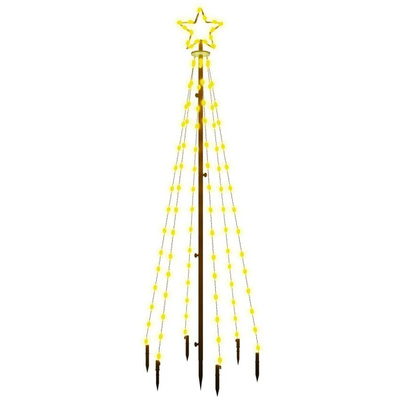 vidaXL Choinka z kołkiem gruntowym, 108 ciepłych białych LED, 180 cm