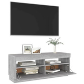 vidaXL Szafka pod TV z oświetleniem LED szary dąb sonoma, 100x35x40 cm