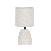 Lampka nocna Lesi ceramiczna z abażurem beżowa na stolik nocny E14