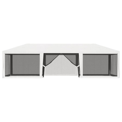 vidaXL Namiot imprezowy z 4 siatkowymi ściankami, 4x9 m, biały