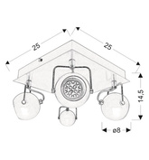 Lampa Candellux 98-25036 Tony 4X3W Led Gu10 czarny