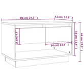 vidaXL Szafka pod TV, przydymiony dąb, 70x41x44 cm