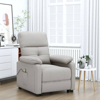 vidaXL Fotel masujący, taupe, tkanina model standard