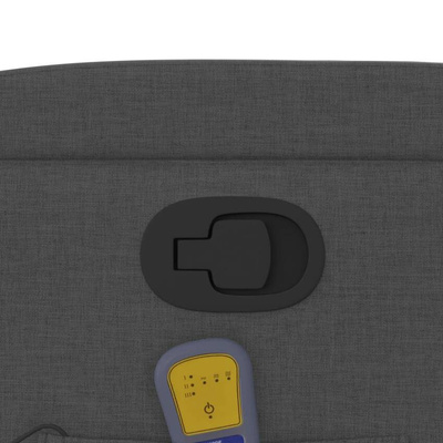 vidaXL Podnoszony fotel masujący, rozkładany, ciemnoszary, tkanina