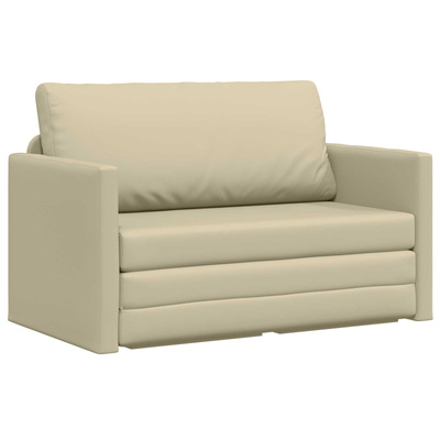 Sofa Bed Kremowy 124 x 71 x 78 cm Sztuczna skóra