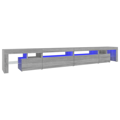 vidaXL Szafka pod TV z oświetleniem LED szary dąb sonoma 290x36,5x40cm