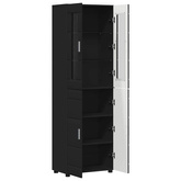 Highboard FLORIN 60 x 35 x 182 cm Czarny Drewno inżynieryjne