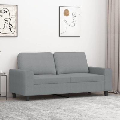 Sofa 2-osobowa, jasnoszara, 140 cm, tapicerowana tkaniną