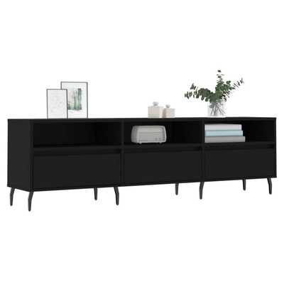 vidaXL Szafka pod TV, czarna, 150x30x44,5 cm, materiał drewnopochodny
