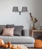 Ibis Lampa Kinkiet Satynowy 2X40W E14 Abażur Grafitowy