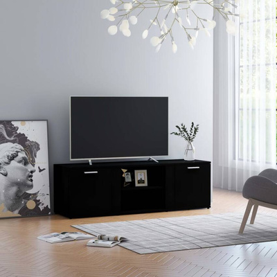 vidaXL Szafka pod TV, czarna, 120x34x37 cm, materiał drewnopochodny