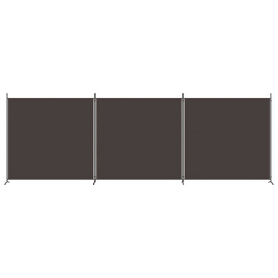 Parawan 3-panelowy, brązowy, 525x180 cm, tkanina
