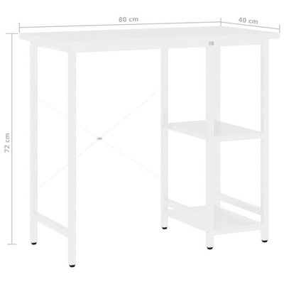vidaXL Biurko komputerowe, białe, 80x40x72 cm, MDF i metal