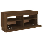 vidaXL Szafka pod TV z oświetleniem LED, brązowy dąb, 80x35x40 cm