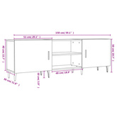 vidaXL Szafka pod TV, wysoki połysk, biała, 150x30x50 cm