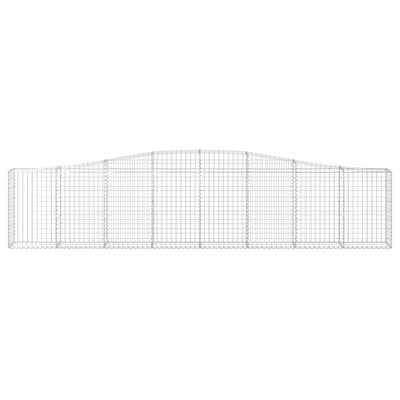 Kosze gabionowe, 2 szt, 400x30x80/100 cm, galwanizowane żelazo