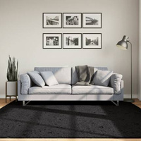 vidaXL Dywan OVIEDO z krótkim włosiem, czarny, 200x200 cm
