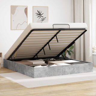 Łóżko otomanowe Betonowy 180 x 200 cm Drewno inżynieryjne