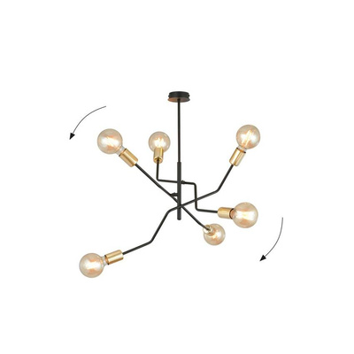 Lampa sufitowa BOLT 6 BLACK GOLD