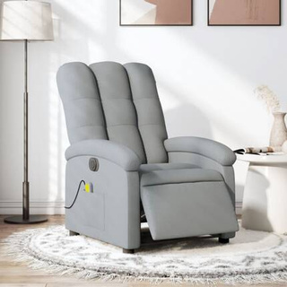 vidaXL Rozkładany fotel masujący, elektryczny, jasnoszary, tkanina model standard