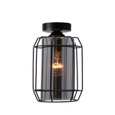 Jonera lampa sufitowa czarny 1X40 E27 klosz dymiony 31-08404
