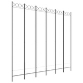 Parawan 6-panelowy, biały, 240x220 cm, tkanina