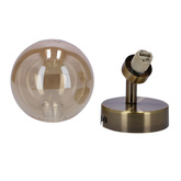 Rodia lampa kinkiet patynowy 1x40w g9 klosz bursztynowy