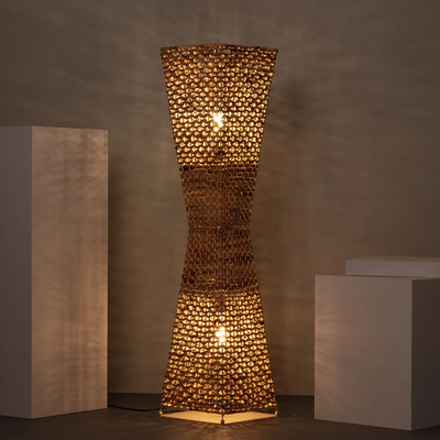 Lampa Podłogowa 130cm z Włókien Naturalnych Boho Abruzzo Carlotta 2x E27