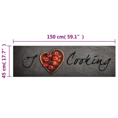 vidaXL Dywanik kuchenny z napisem Cooking, 45x150 cm, aksamitny