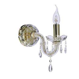 Kryształowy kinkiet ścienny MARIA TERESA 1x E14 złoty - elegancka lampa ścienna glamour