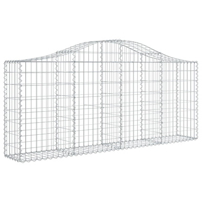 Kosze gabionowe, 11 szt, 200x30x80/100 cm, galwanizowane żelazo