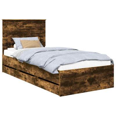 Ramka łóżka Dąb wędzony 75 x 190 cm Drewno inżynieryjne