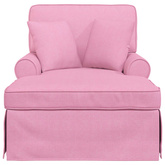Chaise Lounge z Fartuszkiem 3 szt. Różowy tkanina
