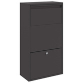 Skrzynka na przesyłki z drzwiami Czarny 44 x 22 x 82 cm Stal