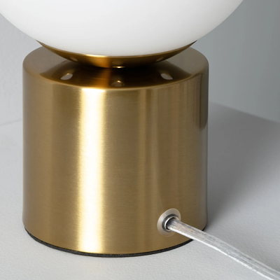 Lampa Stołowa Złota Kula Mleczna Abruzzo Gibis 1xE27