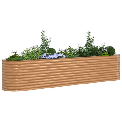 Podniesiony grządka Brązowy 400 x 80 x 81 cm Stal