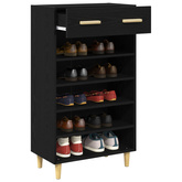 Szafka na buty z szufladą z półką Czarny Dąb 60 x 35 x 105 cm