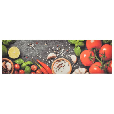 vidaXL Dywanik kuchenny, wzór w warzywa, 45x150 cm, aksamit