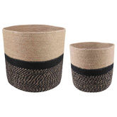 Zestaw doniczek 2 pcs Naturalny i czarny ? 28 x 28 cm