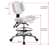Taboret kosmetyczny A-4299 biały 109193