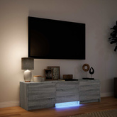 Szafka RTV z LED 140x34x40 cm Szary Sonoma Drewno inżynieryjne